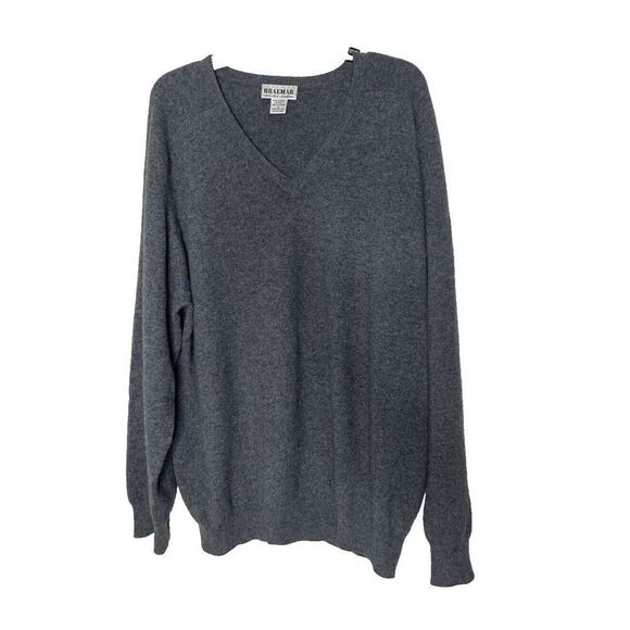 Braemar Size XL Mens 100% Pure Cashmere Gray Sweater Extra Large V Neck - Picture 1 of 7